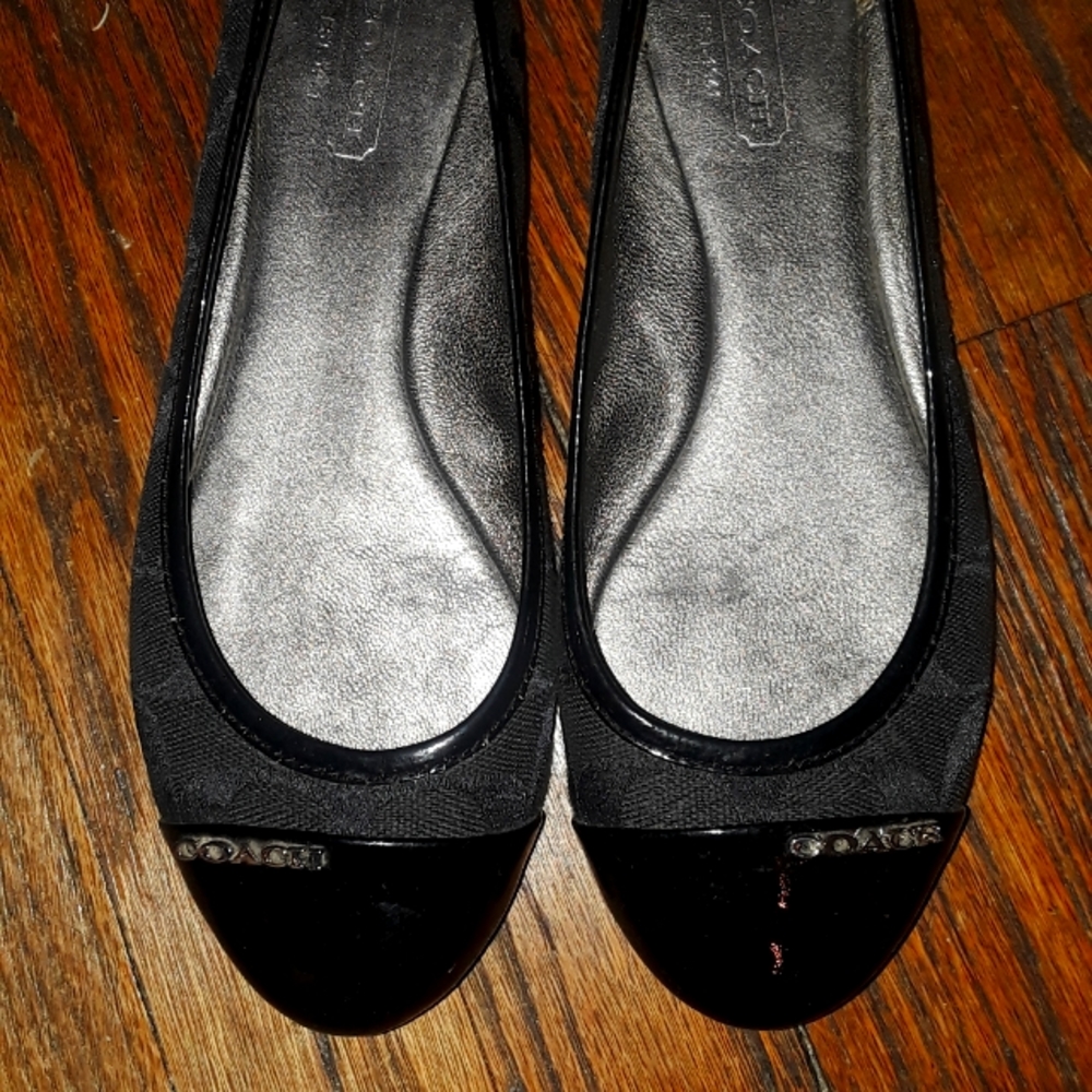 Black Coach Flats Size 6.5 M